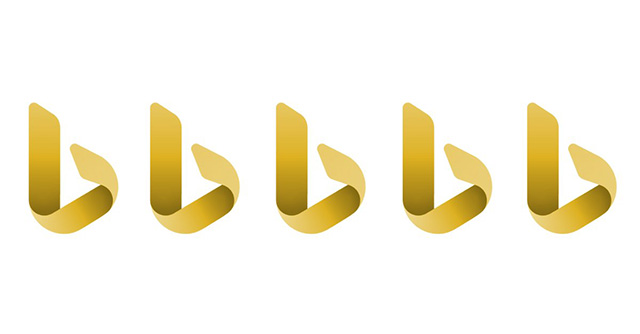 Five Golden Bing Logos