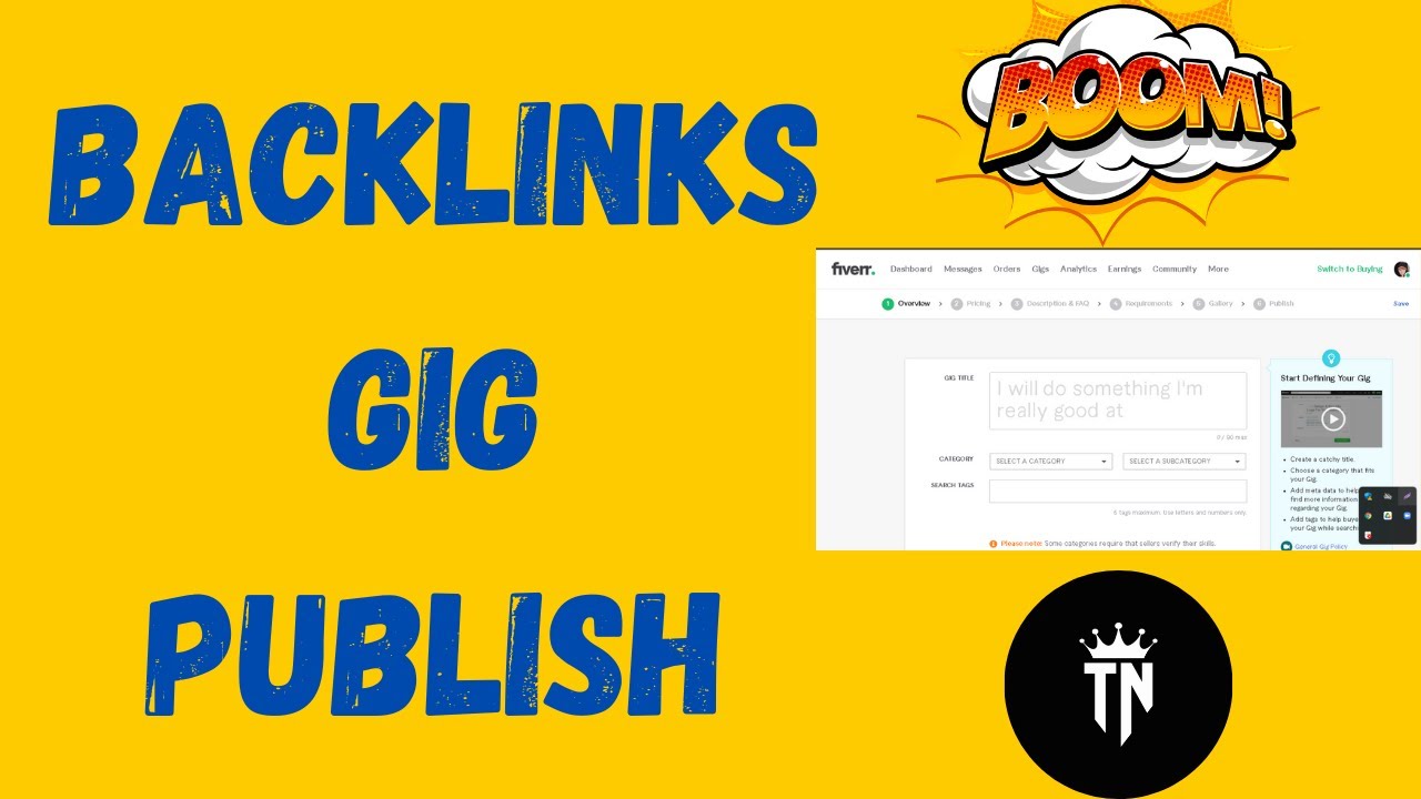 Gig publish Backlinks. Digital marketing, gig publish