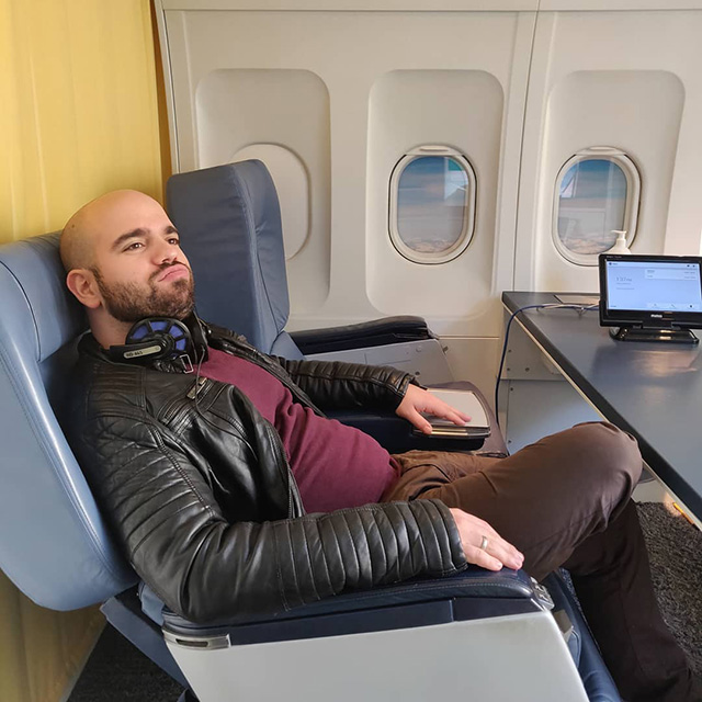 Reclining In A Google Airline Chair