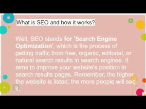 SEO and how it works search engine optimization