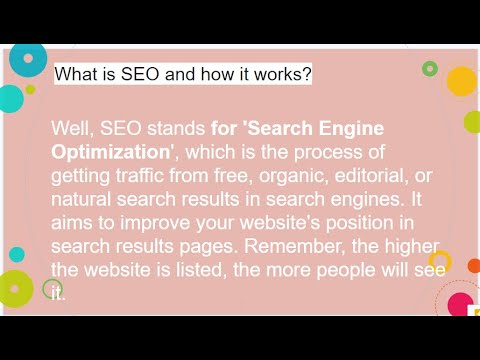 SEO and how it works search engine optimization