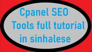 Cpanel Search engine optimization Tools full tutorial in sinhalese
