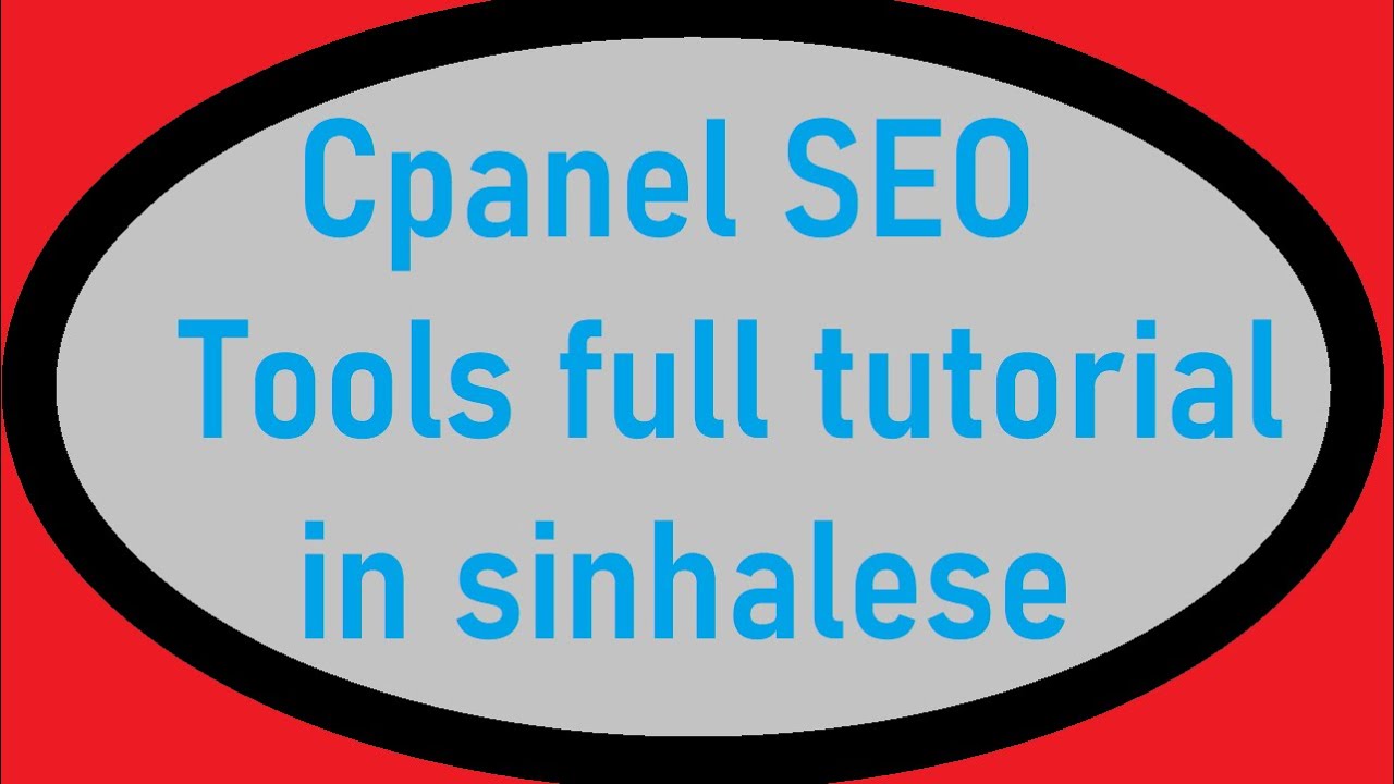 Cpanel Search engine optimization Tools full tutorial in sinhalese