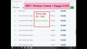 Marketing Test Visit 1x How to Complete SEO + Promote Content + Engage 1x || Online job home