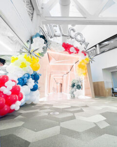 Google Pittsburgh Welcome Back Balloons In Lobby