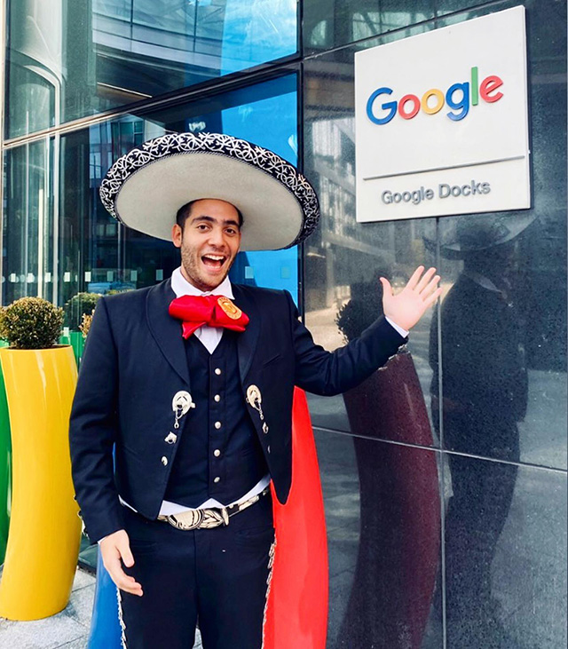 Mariachi Band Member In Mexican Sombrero At Google Dublin Office