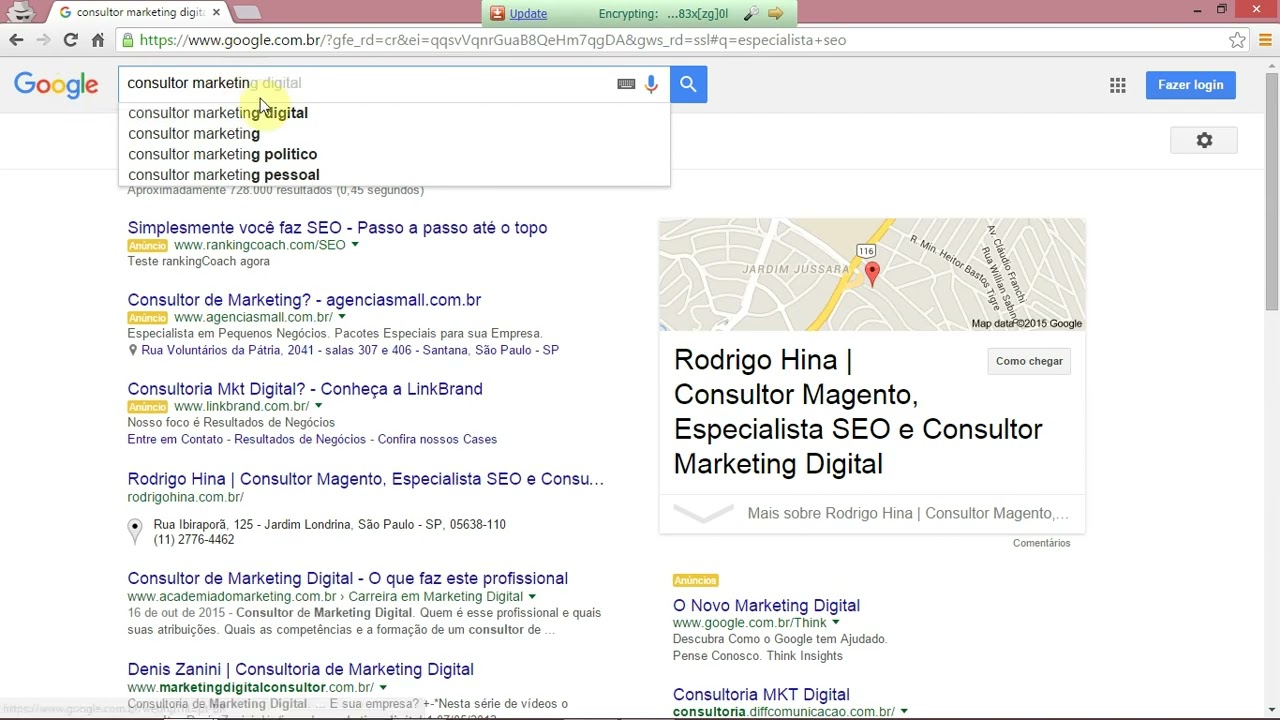 SEO - PRIMEIRO LUGAR NO GOOGLE PARA ESPECIALISTA SEO E CONSULTOR MARKETING DIGITAL