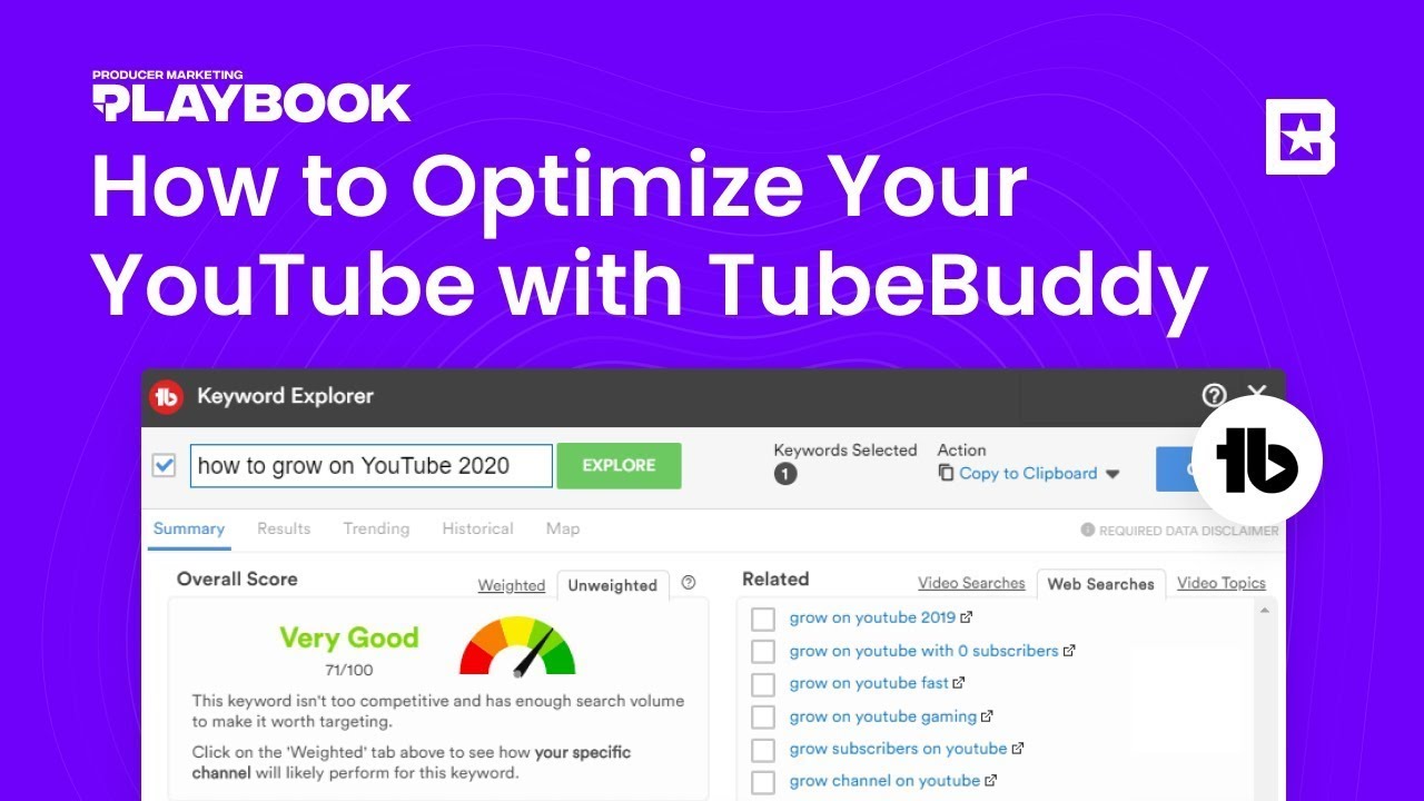Seo tips |  Finding Success On Youtube with Tubebuddy | Producer Marketing Playbook