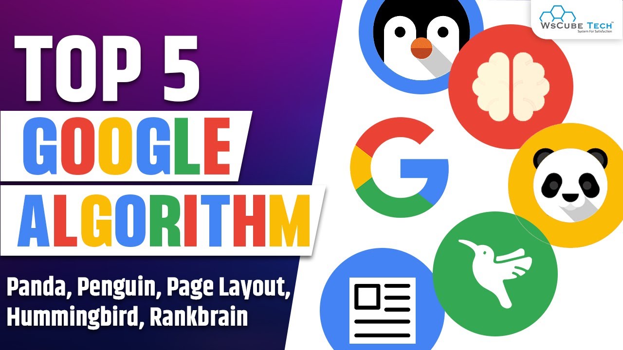 Top 5 Google Algorithms Related To SEO | Panda, Penguin,  Hummingbird, Page Layout & RankBrain