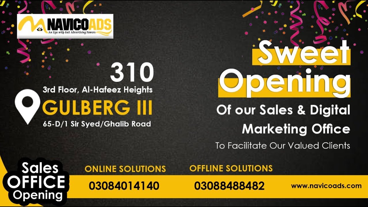 NavicoAds Opens its Sales & Digital Marketing Company Office in Gulberg | SEO SMM Advertising Agency