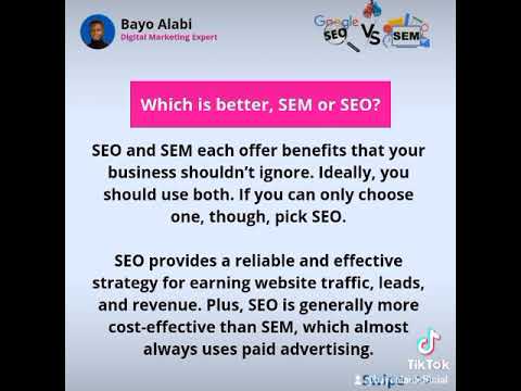 SEO vs SEM (Search Engine Optimization Vs Search Engine Marketing).