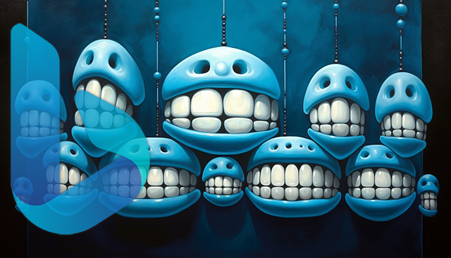 Blue Chatter Teeth Bing Logo