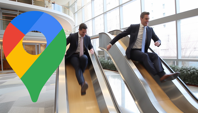 Google Maps Pin Business Men On Slide