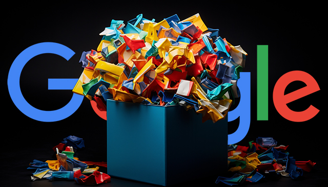 Box Stuffed With Paper Google Logo