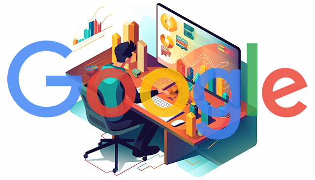 Writer At Computer Analytics Google Logo