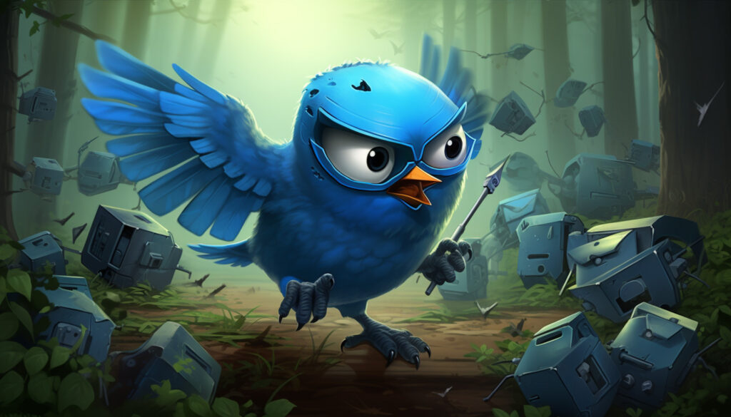 Twitter Bird Fighting Bing Robots