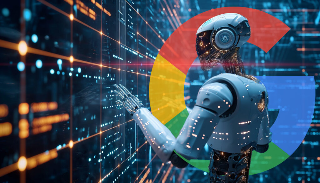 Ai Robot Lazer Links Google Logo