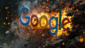 Google Logo Exploding Cracking